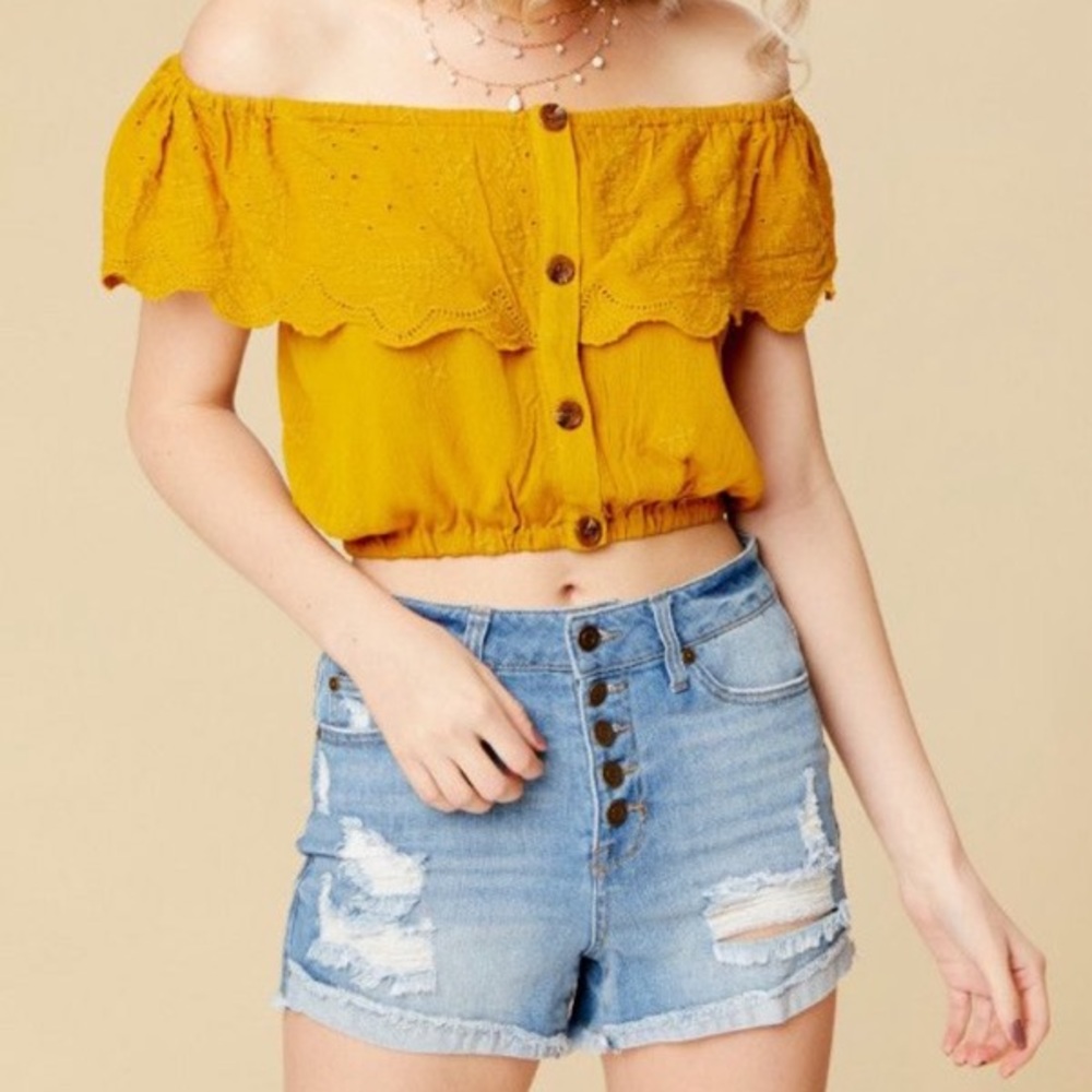 Yellow Crop Blouse